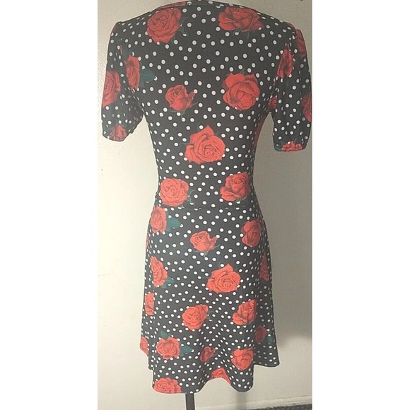 Women's Cut It Out Floral Polka Dot Rose Pattern Mini Dress Size 4 Nasty Gal - Picture 4 of 12